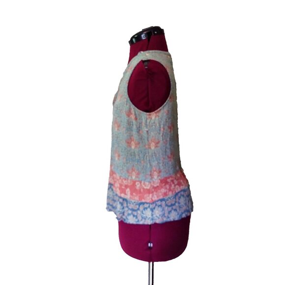 Daniel Rainn Top Multicolor Women Size Medium Tie Neck Keyhole Neck and … - Picture 3 of 7